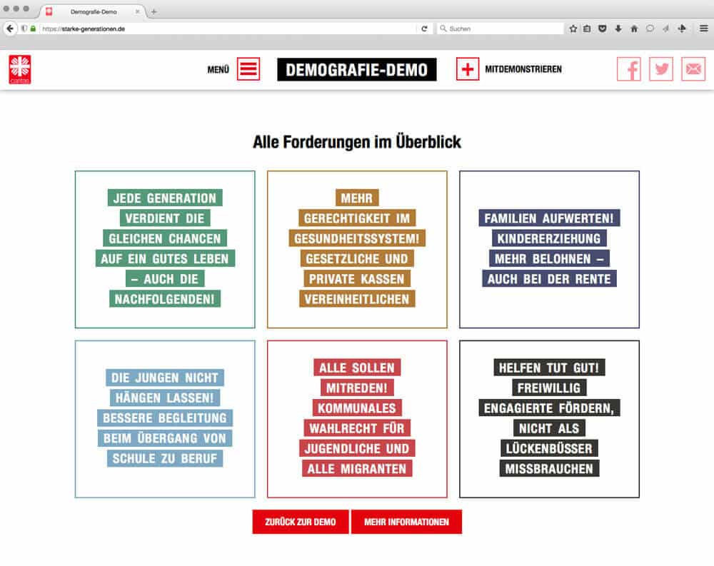 Die Forderungen der Demografie Demo