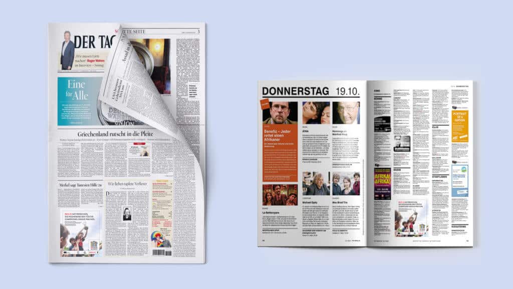 Zeitungsartikel zu der glow Kampagne "Europäische Freiwilligenhauptstadt 2021" des Berlin Partner