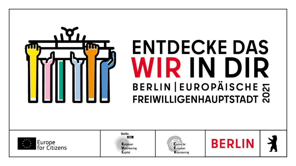 Keyvisual für die Kampagne "Europäische Freiwilligenhauptstadt 2021" des Berlin Partner, entwickelt von glow