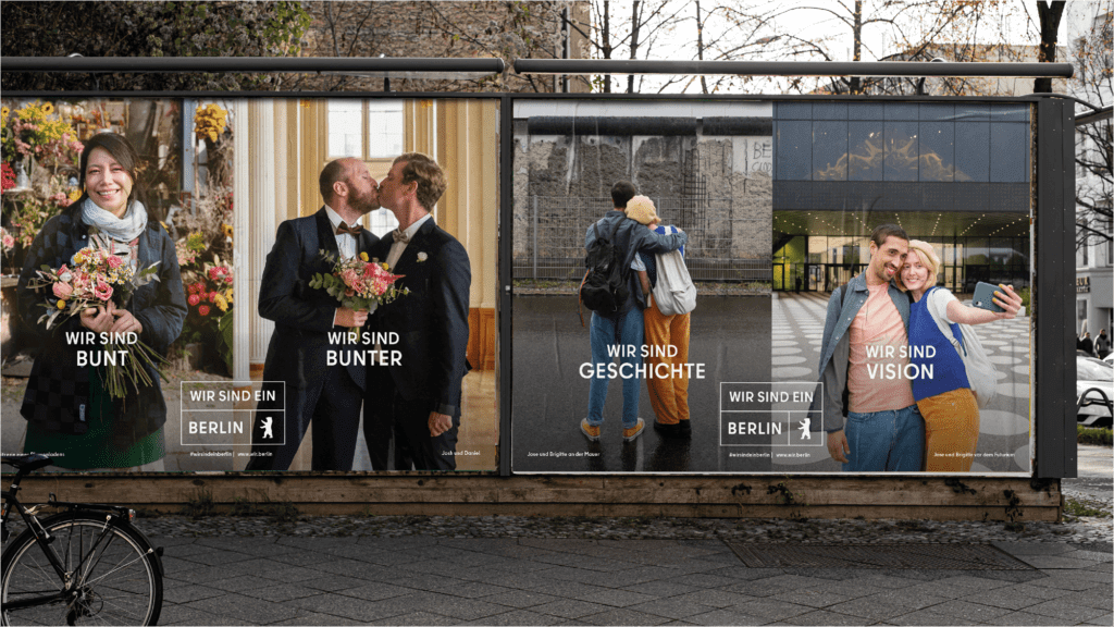 Stadtanzeige der Imagekampagne des Berliner Partner von glow