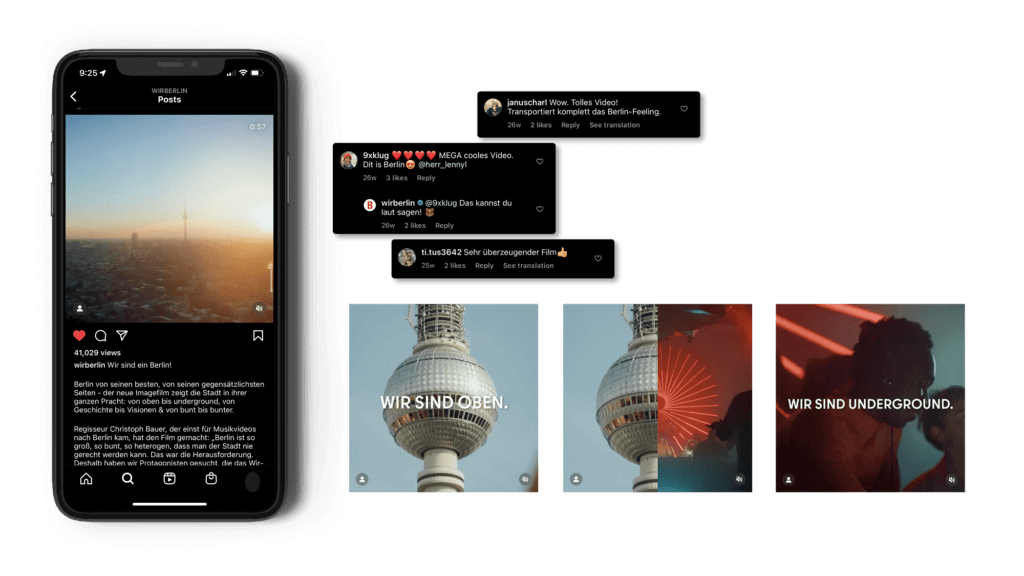 Instagram Kommentare der Imagekampagne für den Berliner Senat