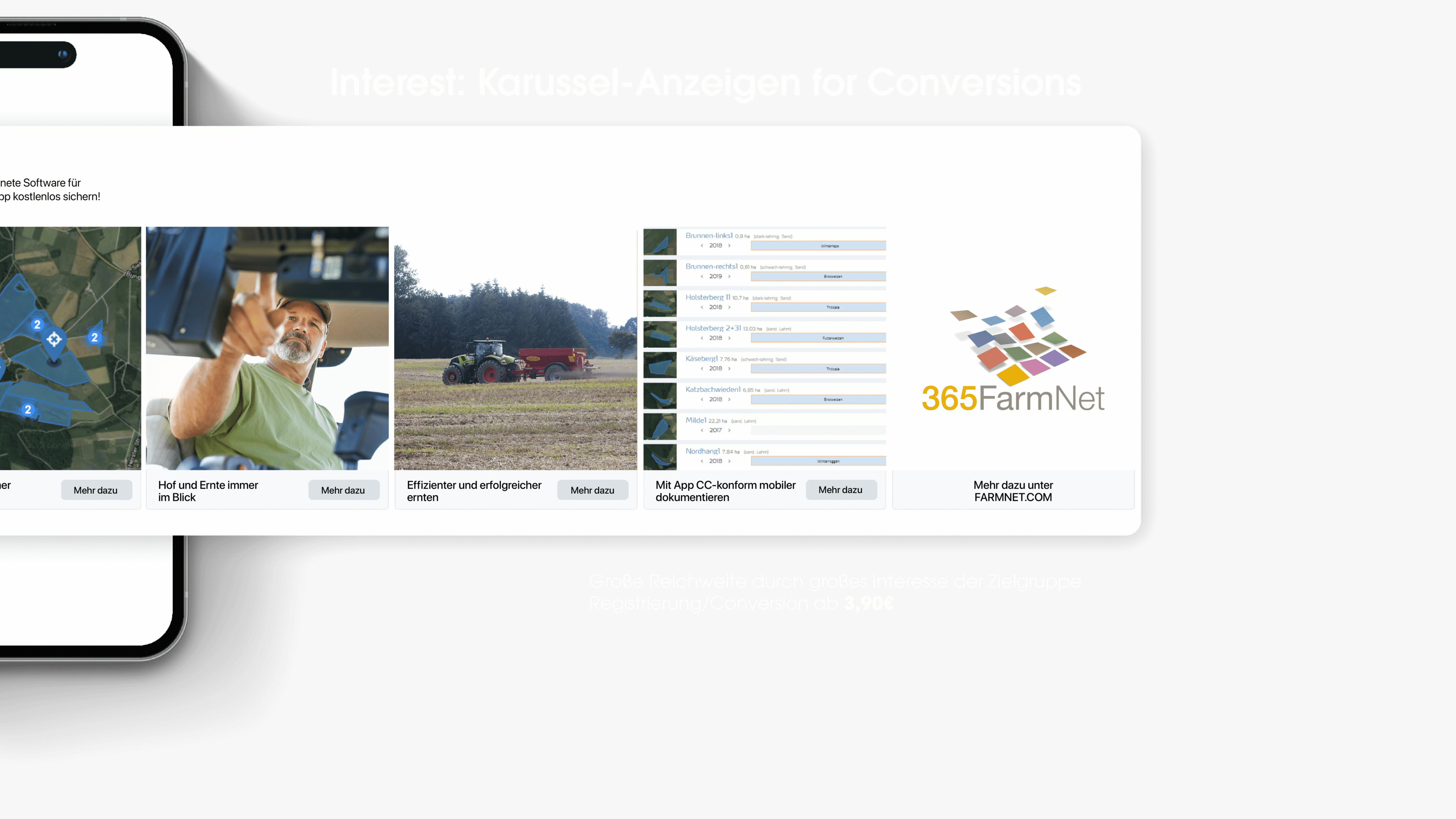 Carousel und Conversion der Social Media Posts von Farmnet365