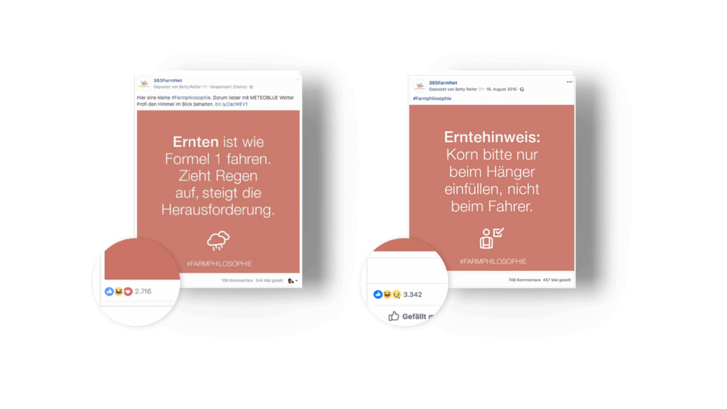 Social Media Beiträge von 365 Farmnet zum Theme Ernte