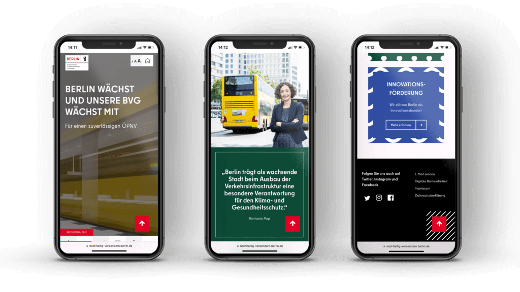 Mockups zur mobilen Webseite von Ramona Pop