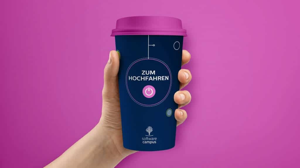 Ein Kaffeebecher für den Software Campus der BMKW