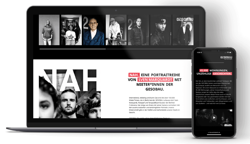 Anlässlich der GESOBAU Ausstellung von Sven Marquardt entwickelte glow eine Webseite.