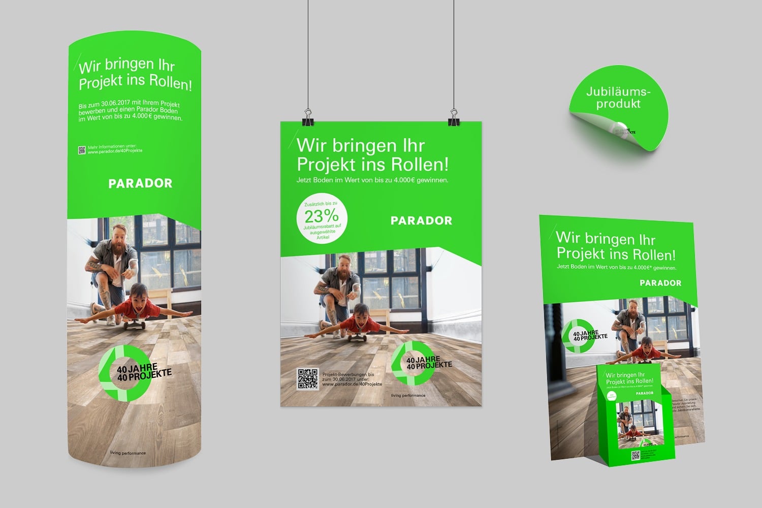 Parador Jubiläum Flyer, Banner, Sticker