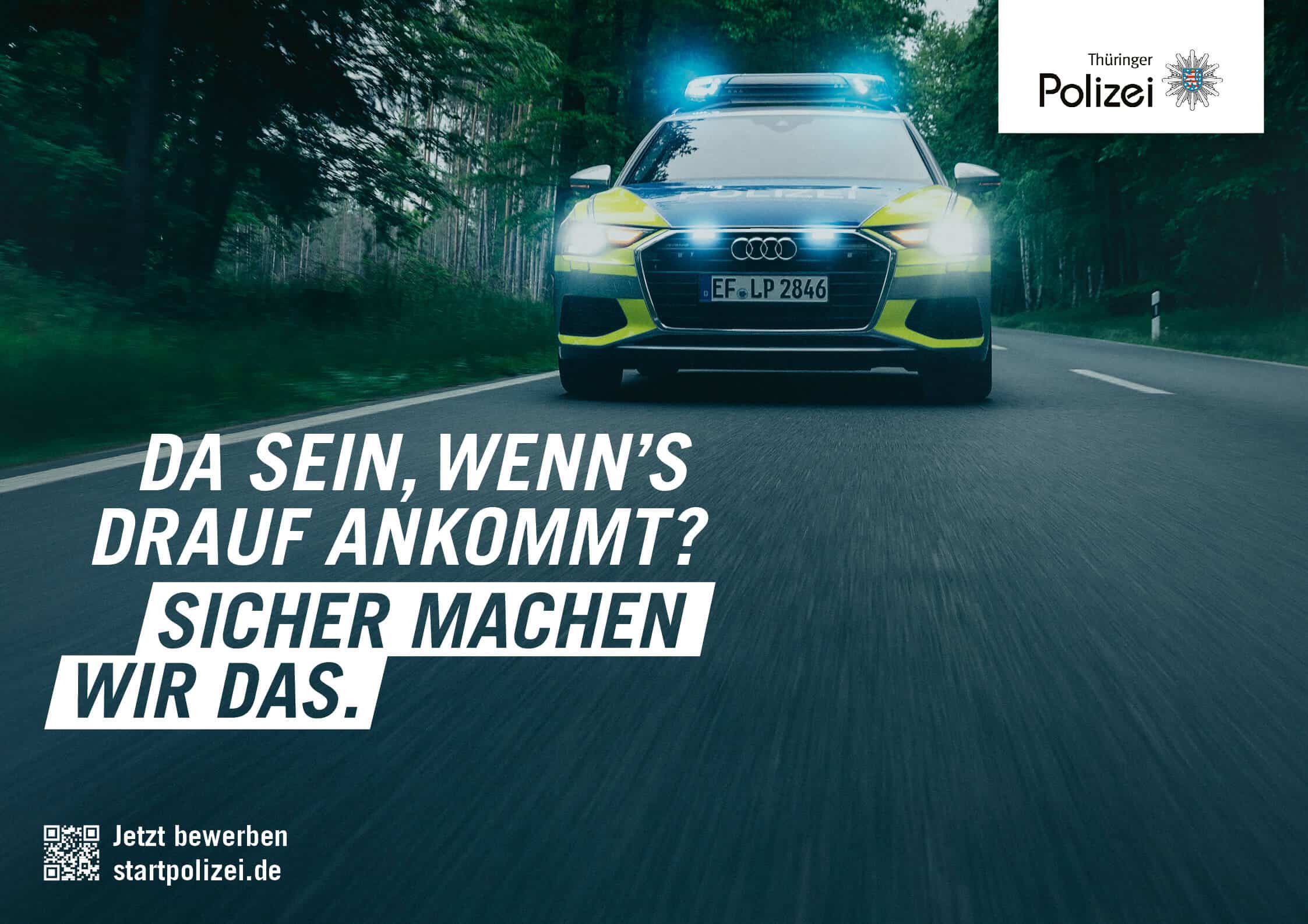 Motiv der Recruitingkampagne der Thüringer Polizei