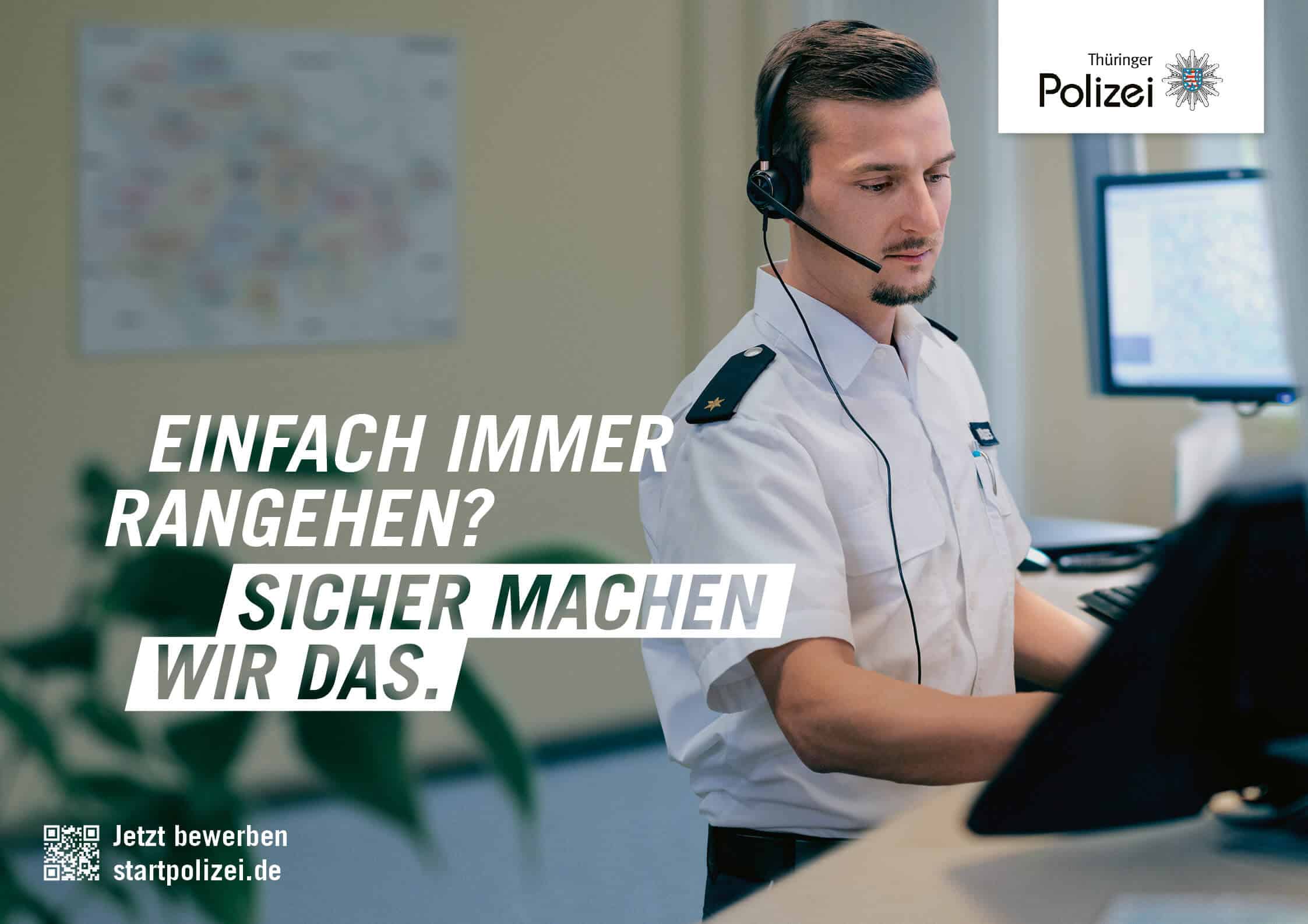 Motiv der Recruitingkampagne der Thüringer Polizei