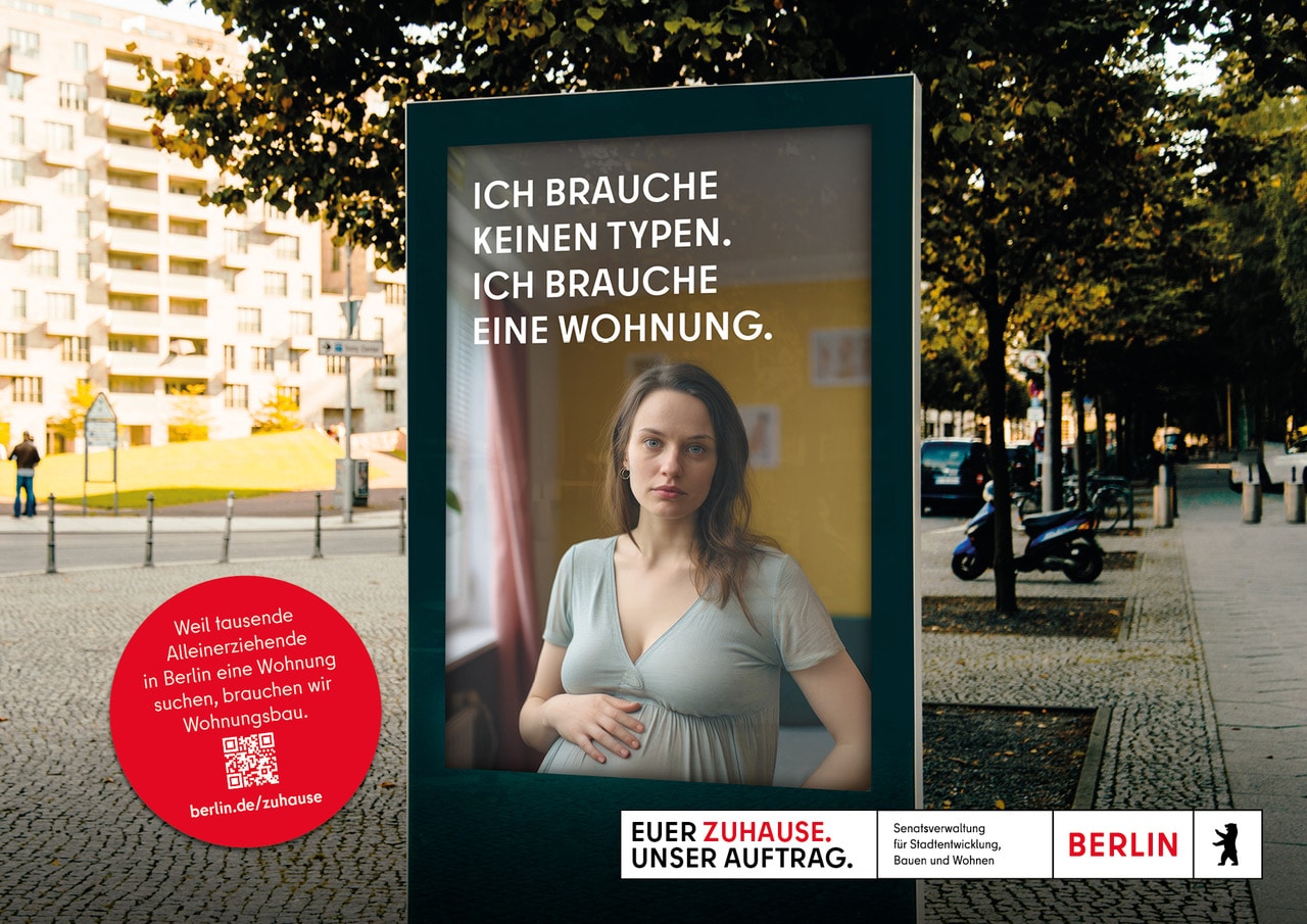 KI generierte Alleinerziehende in Berlin auf Wohnungssuche