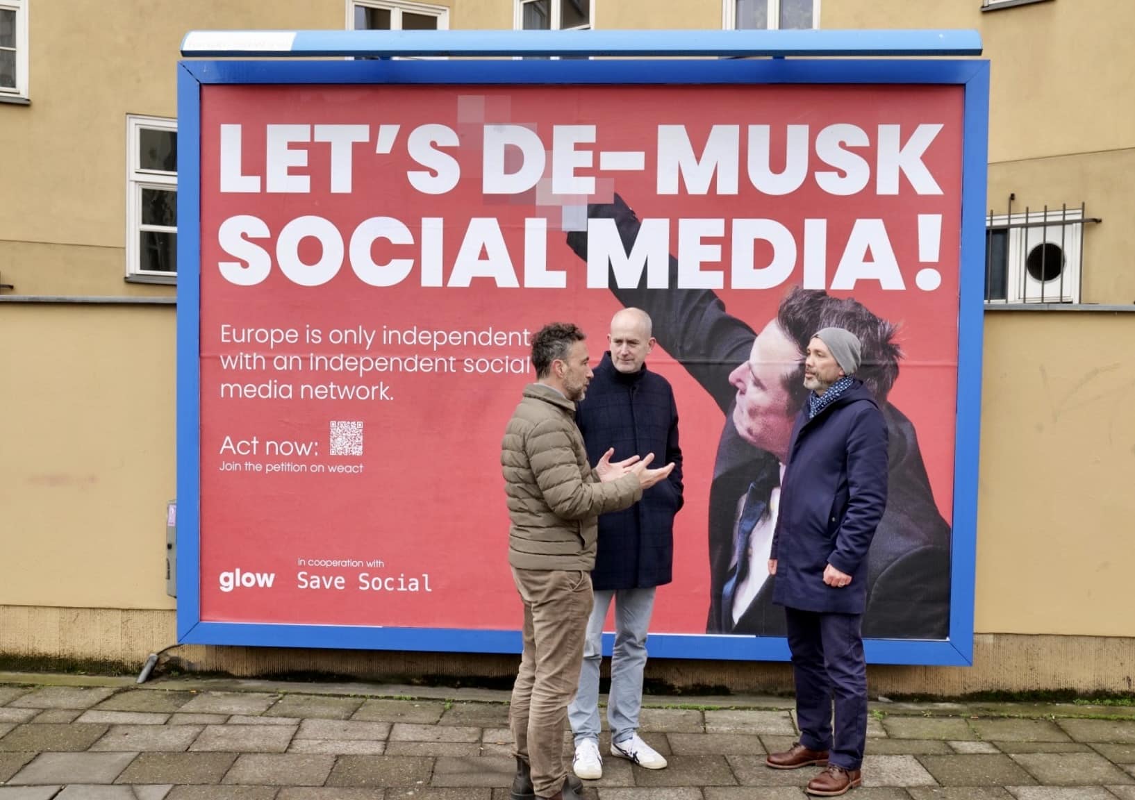 Johannes Meissner, Björn Staschen (SaveSocial.eu) und Sebastian Wilke (beide glow) diskutieren die Notwendigkeit für neue soziale Netzwerke
